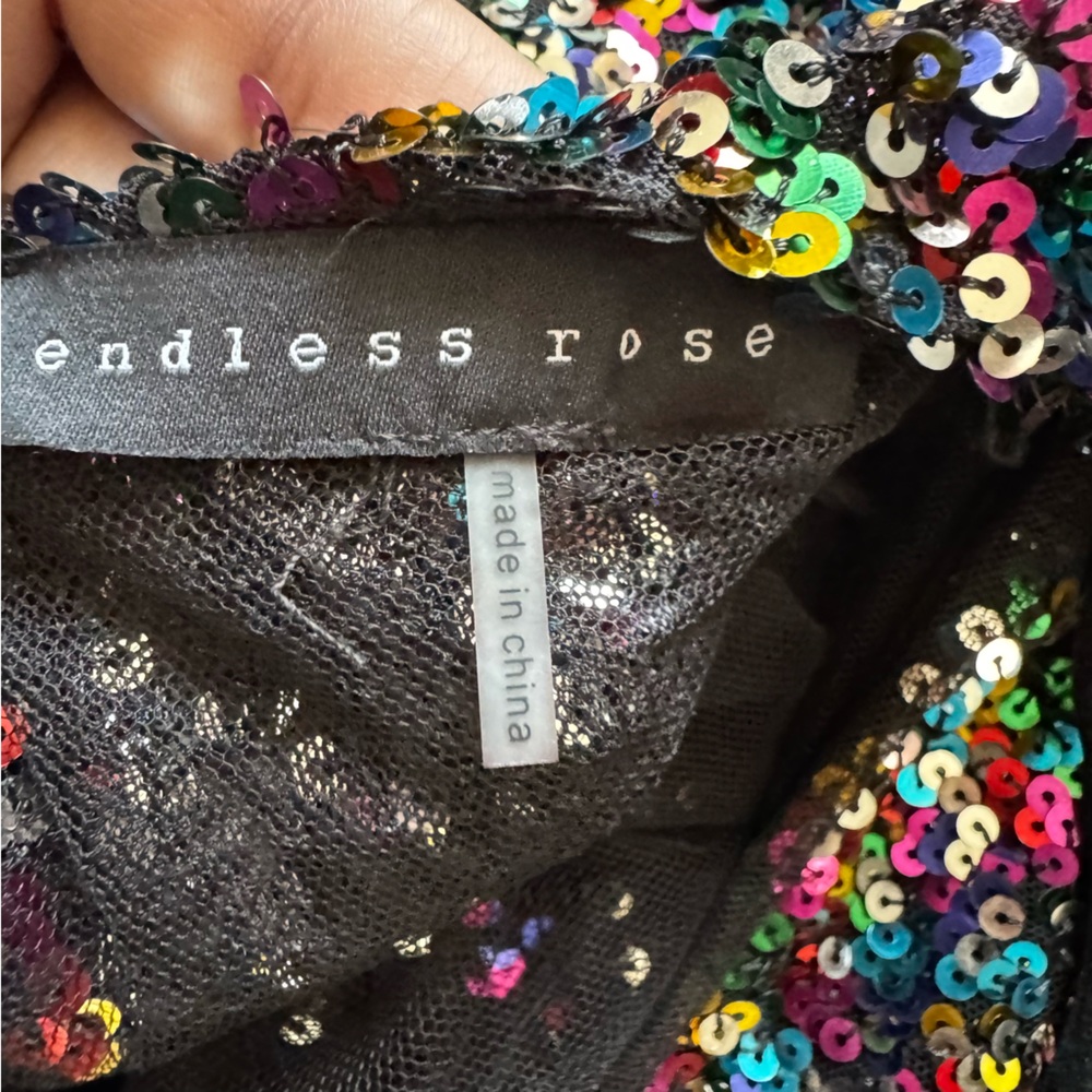 Endless Rose Blouse Sequin Long Sleeve Party - Picture 10 of 12